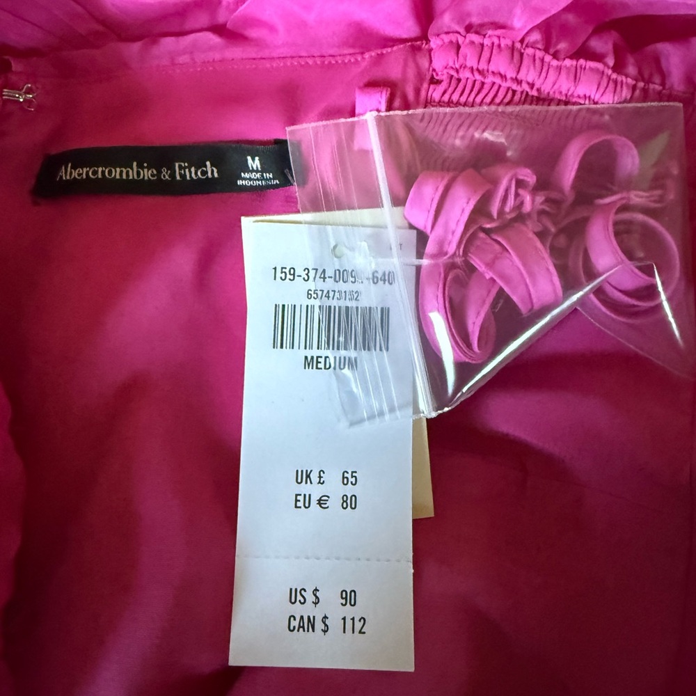 Abercrombie & Fitch Organza Tiered Strapless Mini Dress | NWT - Picture 8 of 8